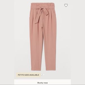 💕 High Waist Paperbag Tie Belt Pants - Pink 💕